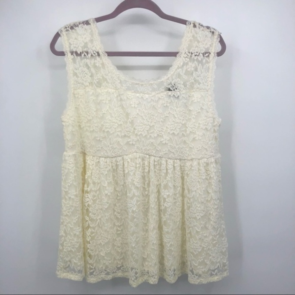 TORRID Women’s Size 1X White Lace Pullover Blouse